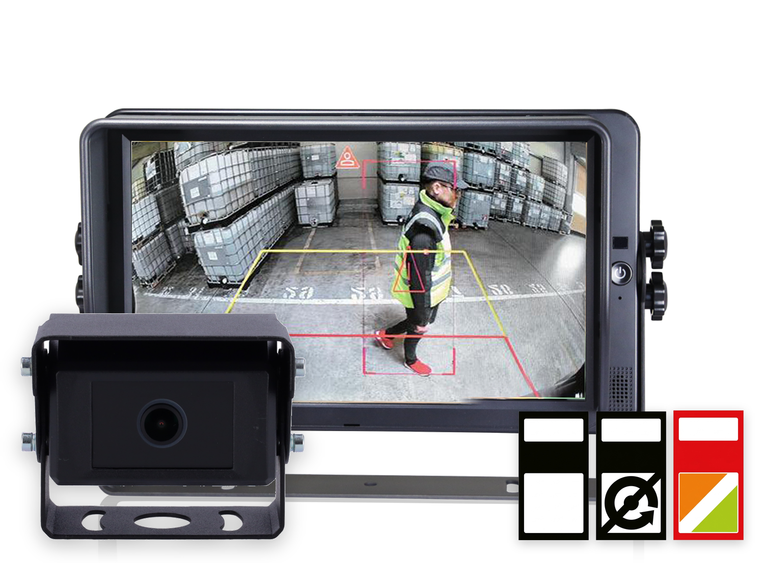 Kamerasystem 7" Touch 1080P AI inkl. kamera med SIGN Högtalare QUAD 4CH