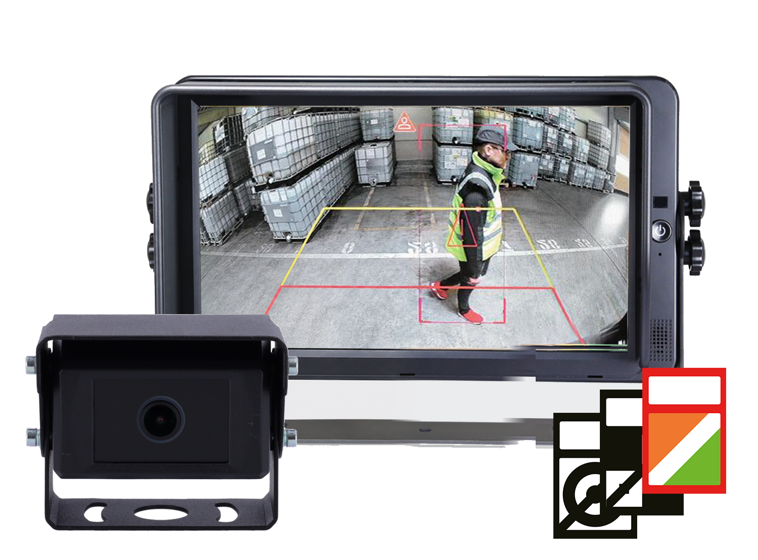 Kamerasystem 7" Touch 1080P AI inkl. kamera med SIGN Högtalare QUAD 4CH